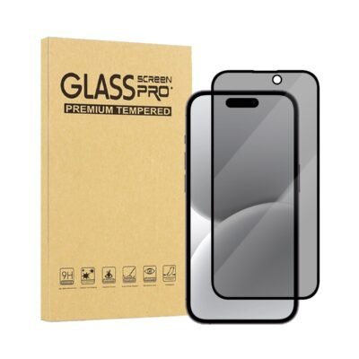 iiglo iPhone 16 / 15 3D Privacy Glass skjermbeskytter