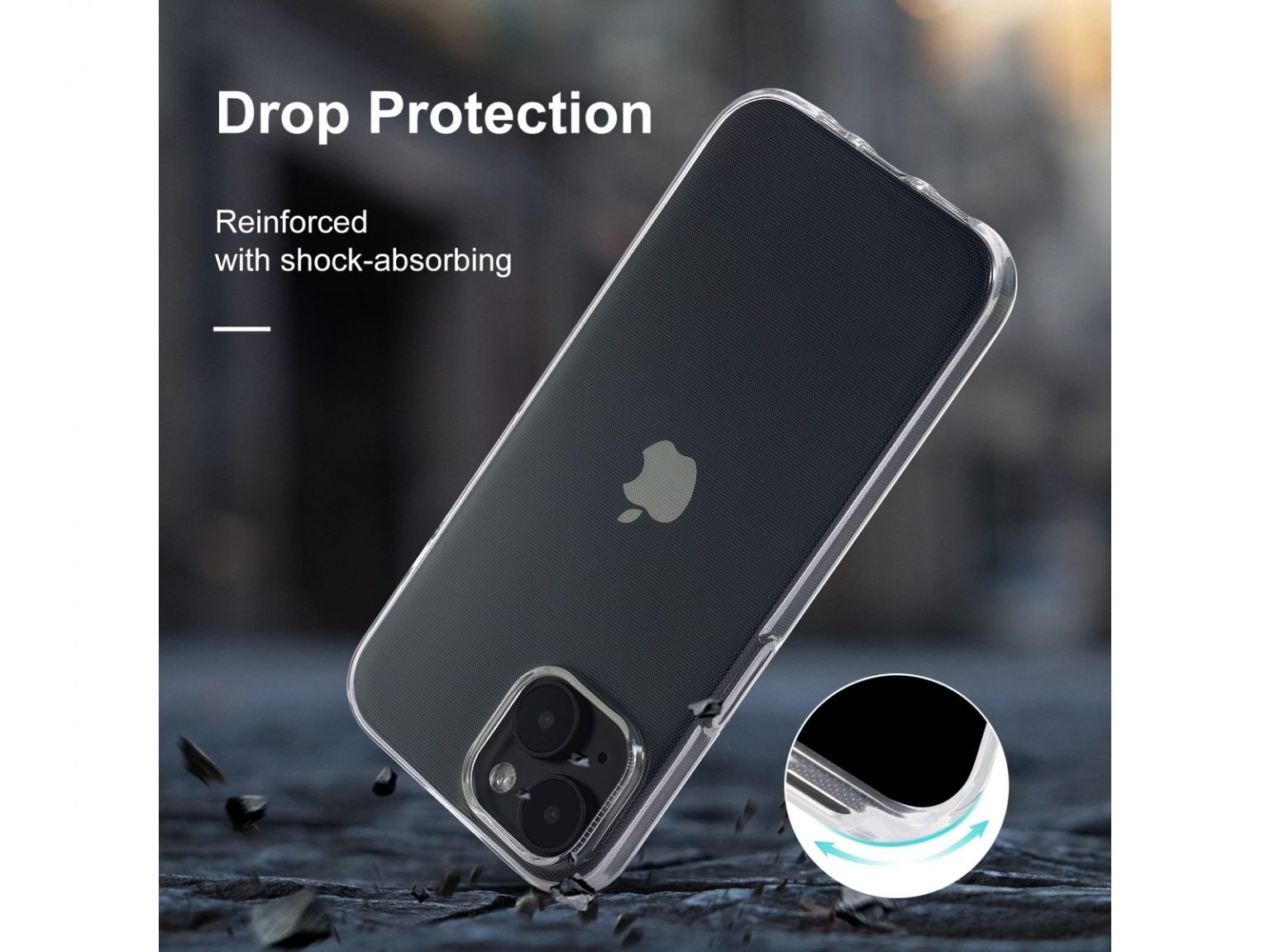 iiglo iPhone 15 / 14 Silikondeksel (gjennomsiktig) Ultratynt deksel i TPU-materiale - Image 4