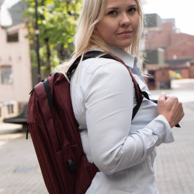 Laptop-ryggsekk med USB-ladeport for 15.6-tommers PC (SORT)