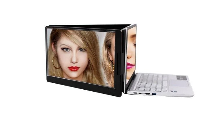 14″ 1080P Extended HDR LCD Skjerm – Bærbar Triple Monitor for Laptop med Stativ-HZX-X90A-14`